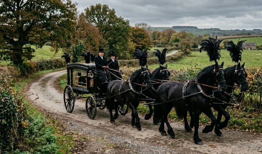 World Storytelling Day - Horse Drawn Hearse - image by Gemini